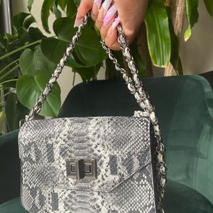 Snake print crossbody purse